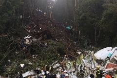 Área onde o avião fez o pouso forçado . Foto- Policia Antioquia
