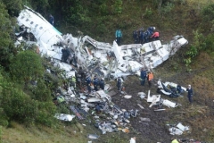 Avião que transportava a delegação da Chapecoense para Medellín, na Colômbia, sofreu um acidente- Foto G1