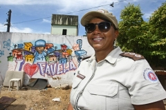 Mulheres são maioria no comando das Bases Comunitárias de Segurança na capitalNa foto: Capitã PM Sheila Barbosa, comandante da BCS da Santa CruzFoto: Carol Garcia/GOVBA