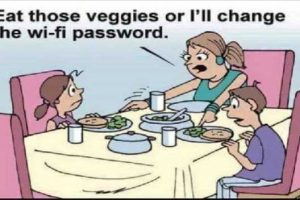 coma as verduras ou trocarei a senha do wifi