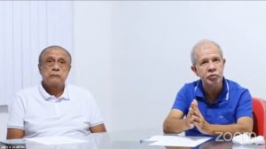 Candidato a prefeito Jairo Baptista (à dir.) e seu vice Joailton durante reunião do Rotary Club. (Foto: Reprodução/Facebook)